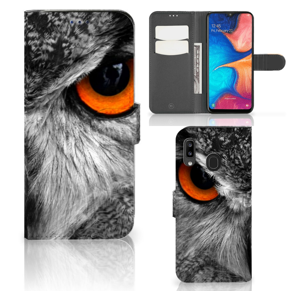 Samsung Galaxy A30 Telefoonhoesje met Pasjes Uil