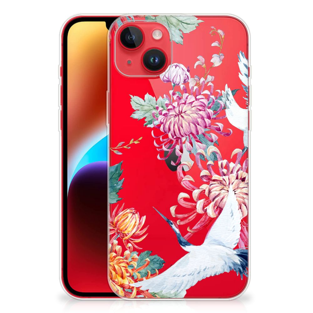 iPhone 14 Plus TPU Hoesje Bird Flowers