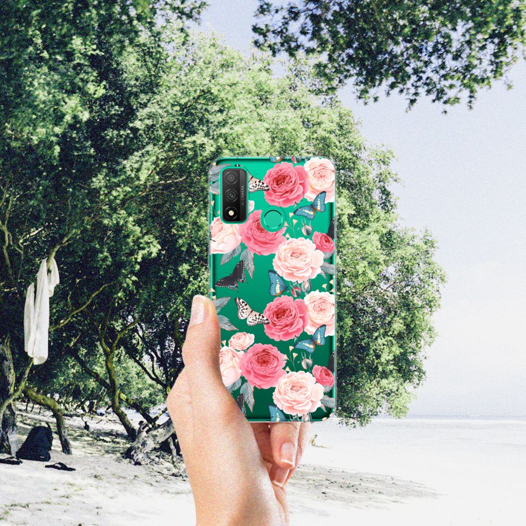 Huawei P Smart 2020 TPU Case Butterfly Roses B2C Telecom