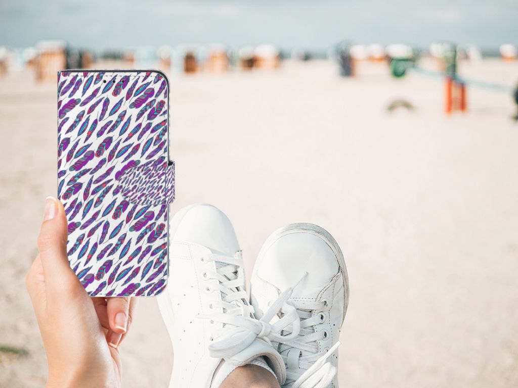 Samsung Galaxy M10 Telefoon Hoesje Feathers Color