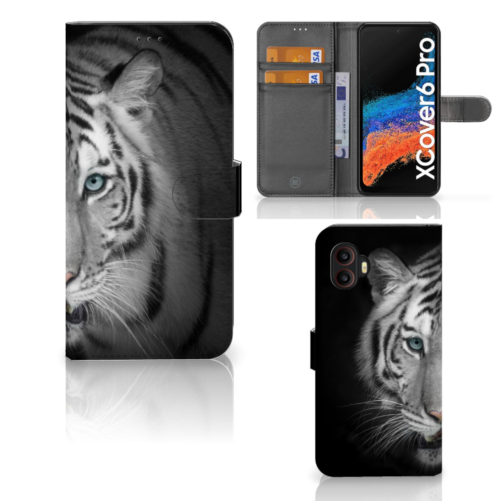Samsung Galaxy Xcover 6 Pro Telefoonhoesje met Pasjes Tijger