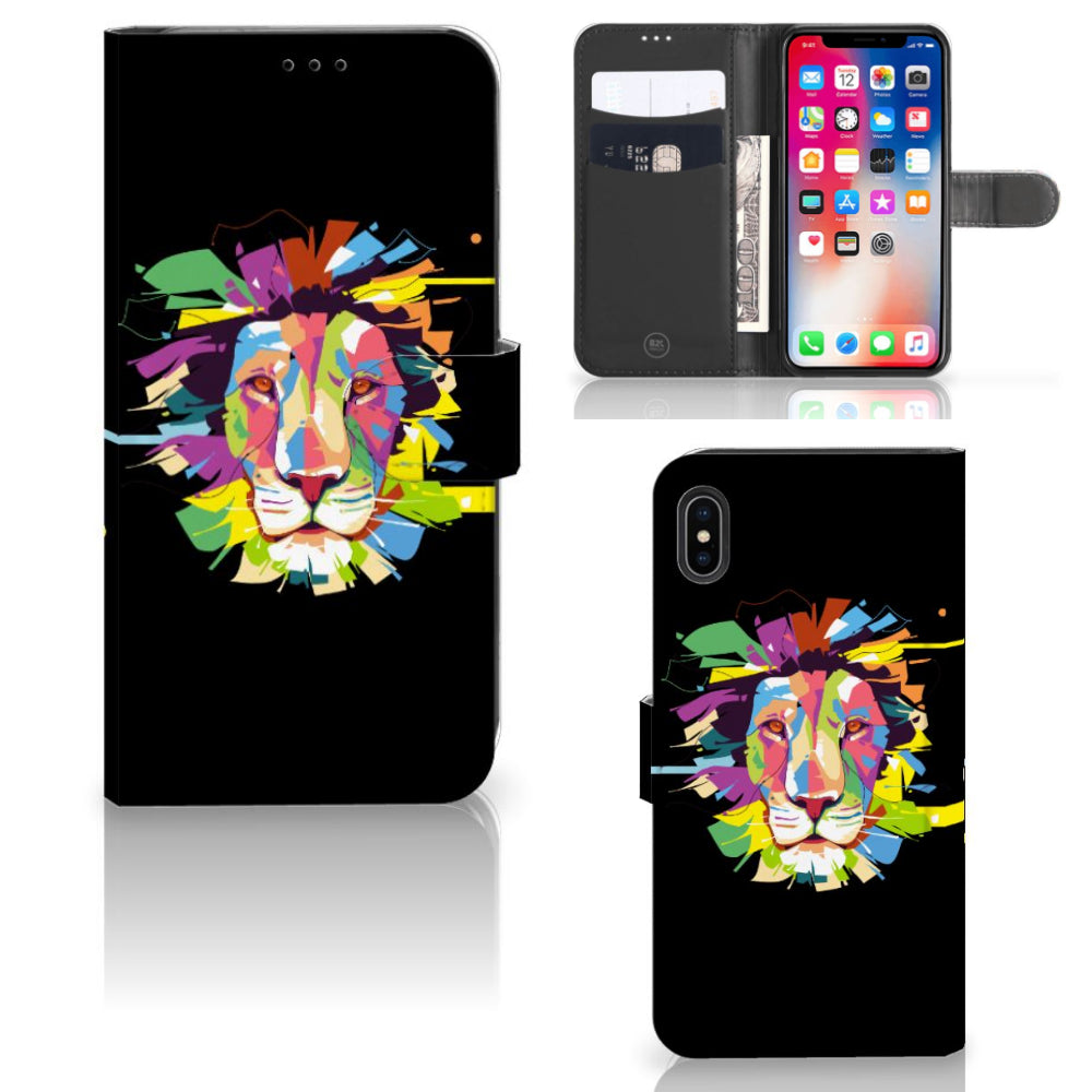 Apple iPhone Xs Max Leuk Hoesje Lion Color