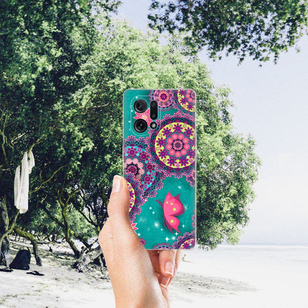OPPO Find X5 Hoesje maken Cirkels en Vlinders B2C Telecom