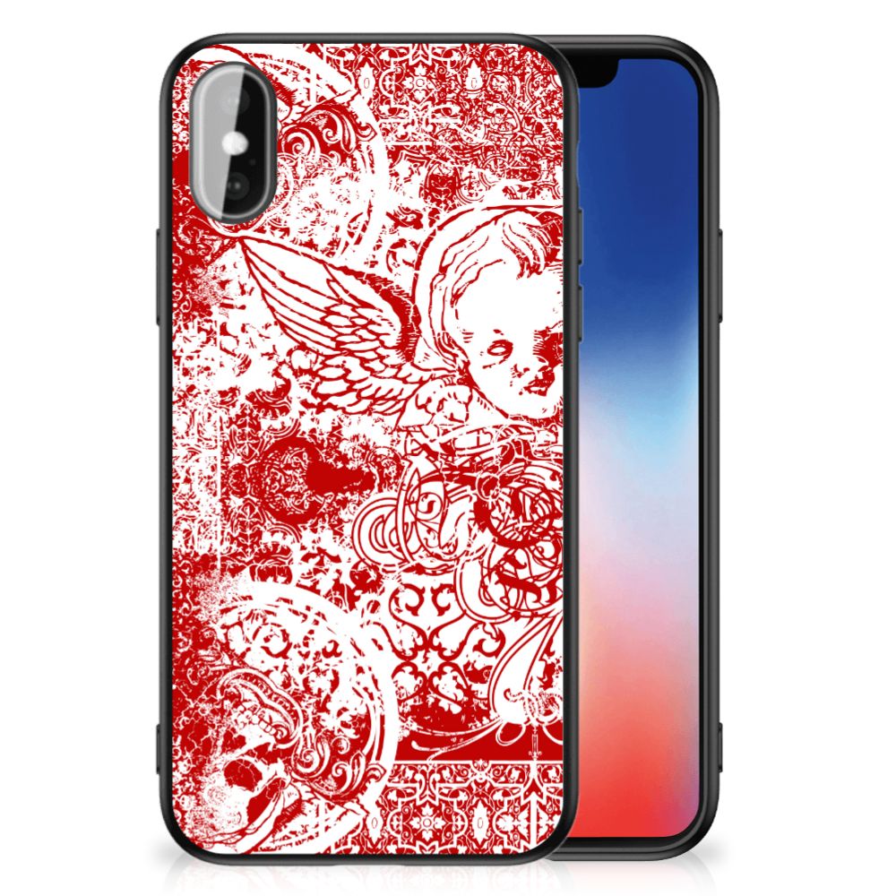 Telefoonhoesje iPhone X | Xs Angel Skull Rood