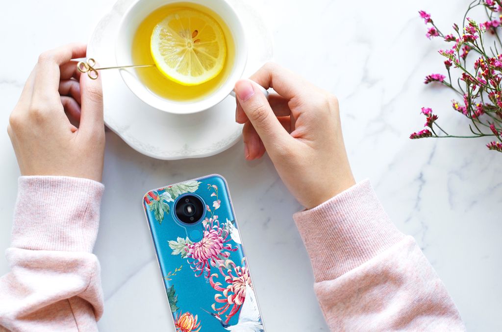 Nokia 1.4 TPU Hoesje Bird Flowers B2C Telecom