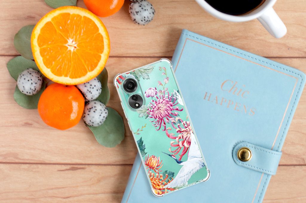 OPPO A78 4G Case Anti-shock Bird Flowers B2C Telecom