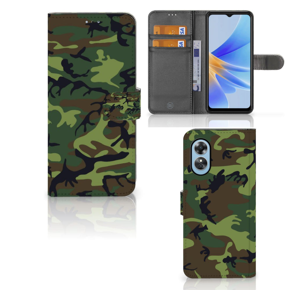 OPPO A17 Telefoon Hoesje Army Dark