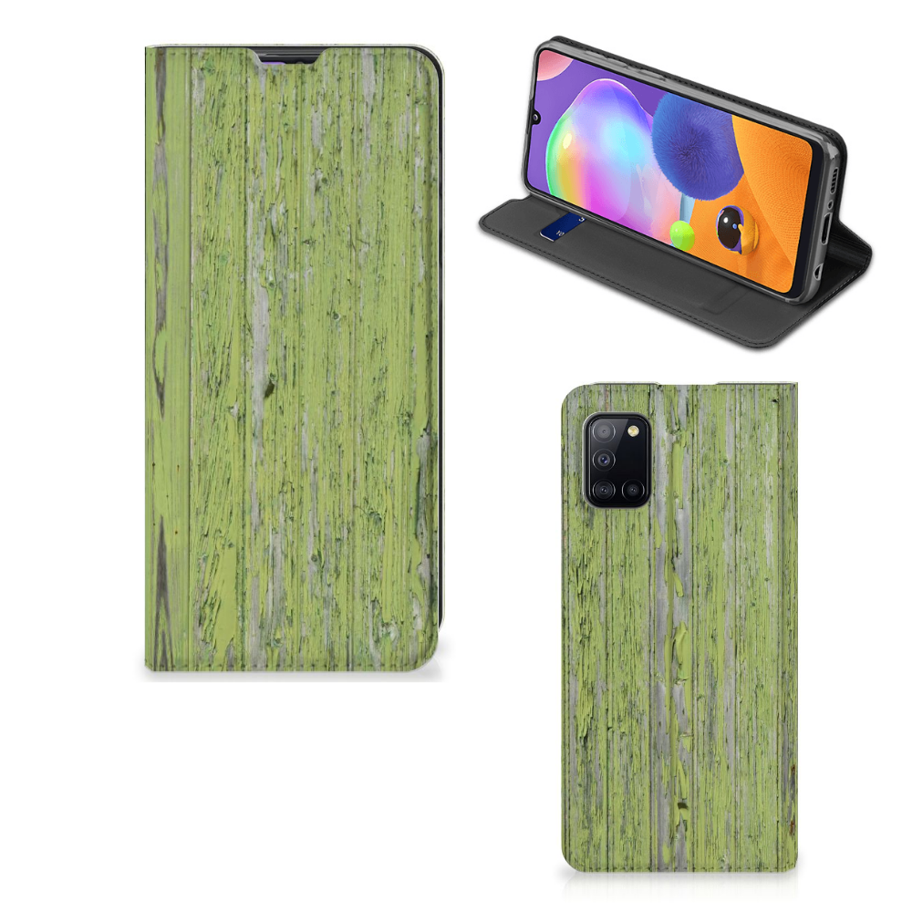 Samsung Galaxy A31 Book Wallet Case Green Wood - B2C Telecom