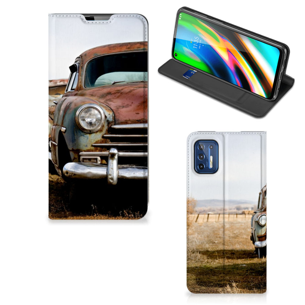 Motorola Moto G9 Plus Stand Case Vintage Auto
