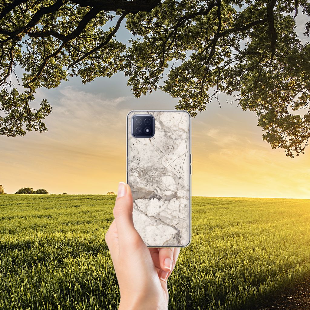OPPO A53 5G | OPPO A73 5G TPU Siliconen Hoesje Marmer Beige B2C Telecom