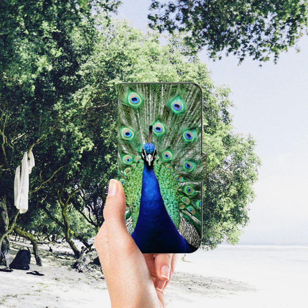 Motorola Edge 30 Pro Telefoonhoesje met Pasjes Pauw