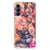 Samsung Galaxy A14 5G/4G Case Bosje Bloemen met kleurrijke bloemenprints op een transparante achtergrond.