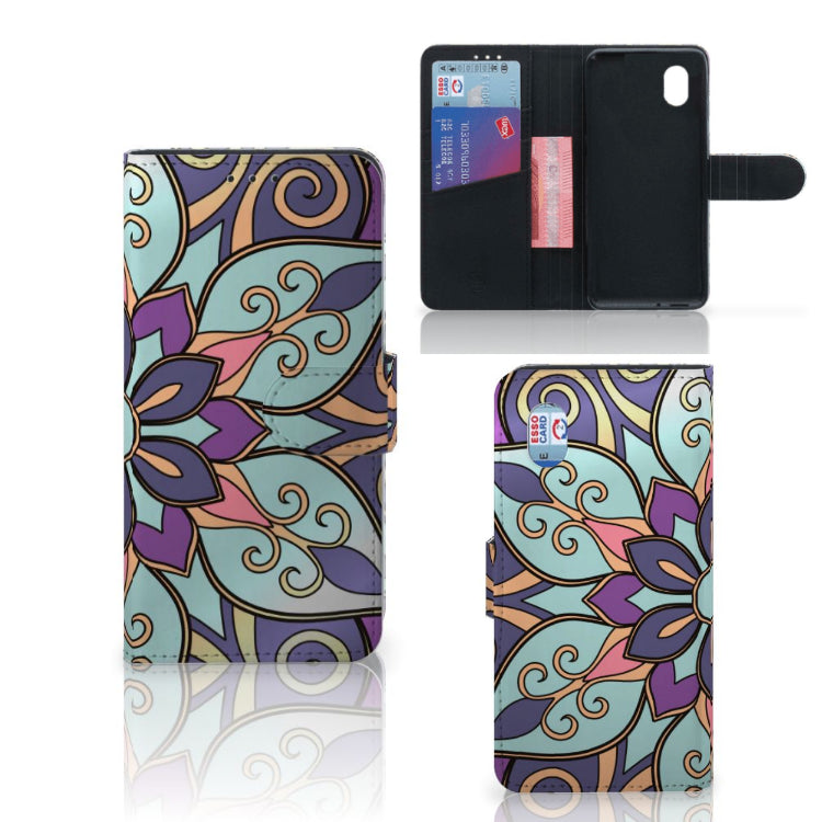 Purple Flower Hoesje Alcatel 1B (2020) | Book Case