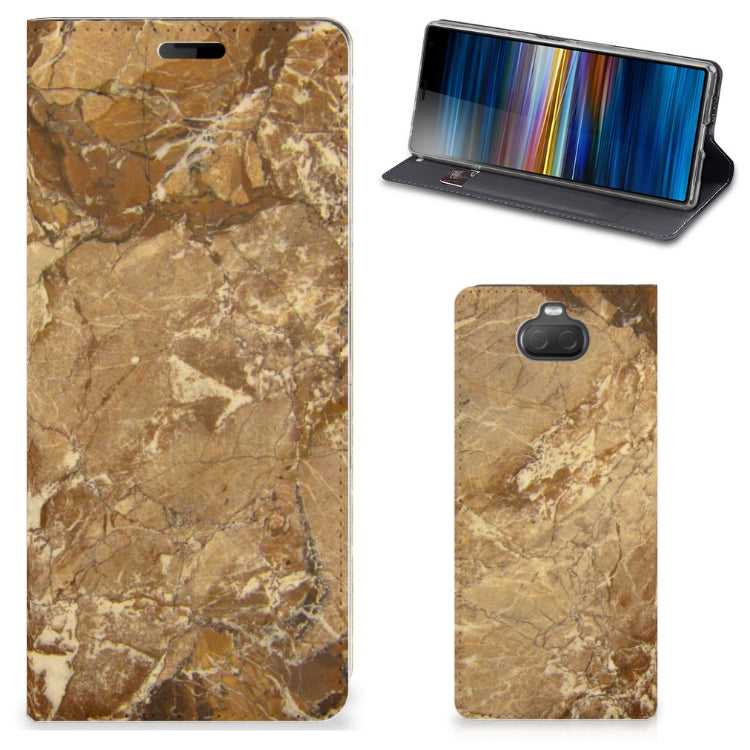 Sony Xperia 10 Standcase Marmer Creme