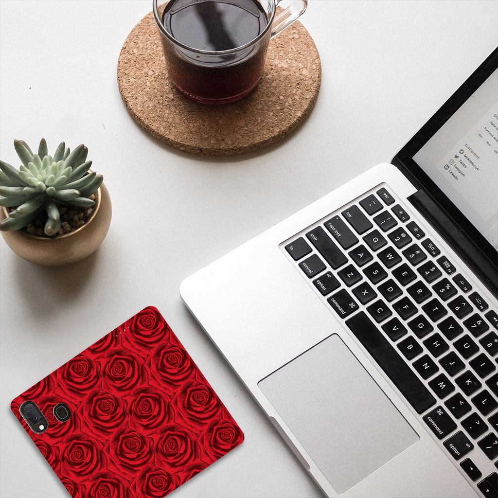 Samsung Galaxy A20e Smart Cover Red Roses