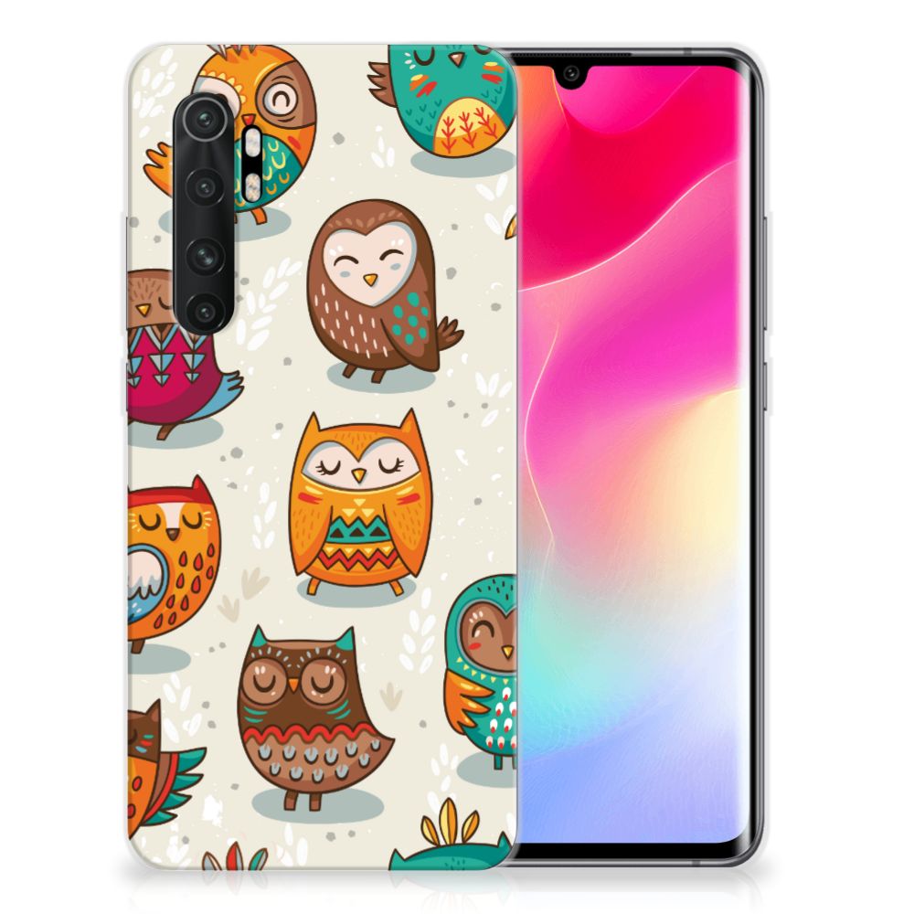 Xiaomi Mi Note 10 Lite TPU Hoesje Vrolijke Uilen
