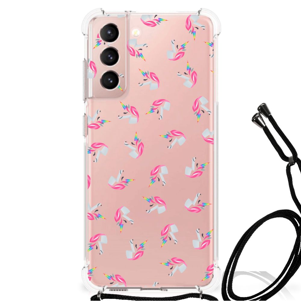 Doorzichtige Silicone Hoesje voor Samsung Galaxy S21 FE Unicorns