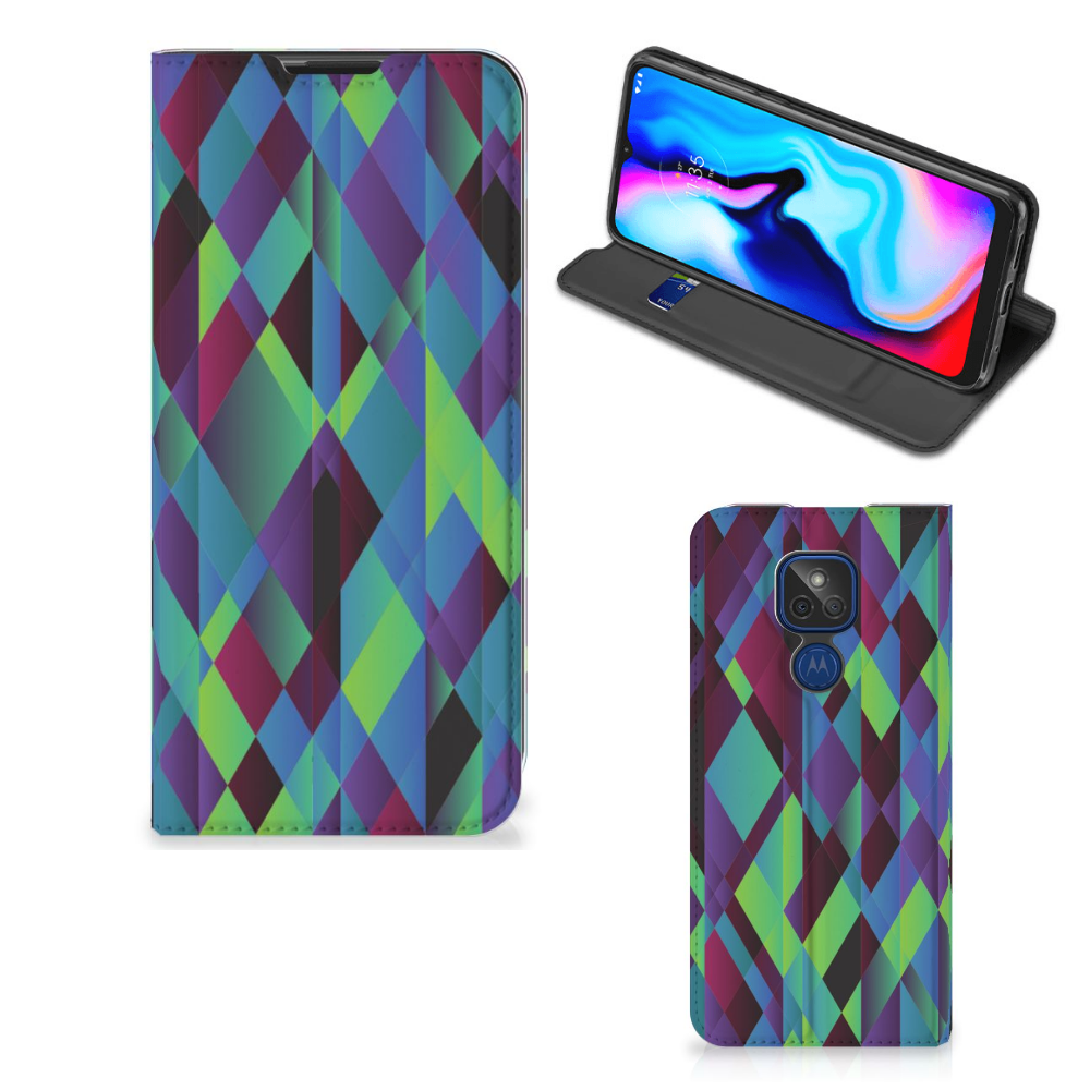 Motorola Moto G9 Play Stand Case Abstract Green Blue - B2C Telecom