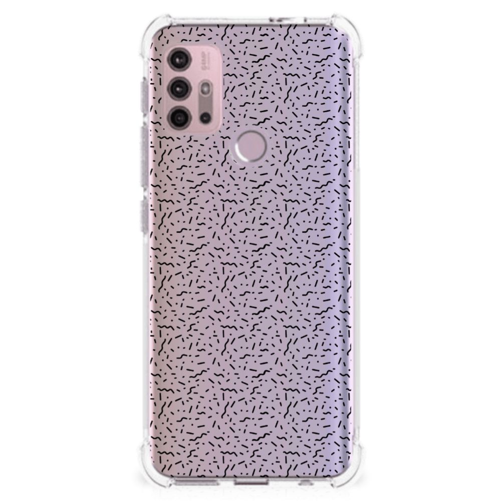 Motorola Moto G30 | G20 | G10 Doorzichtige Silicone Hoesje Stripes Dots B2C Telecom