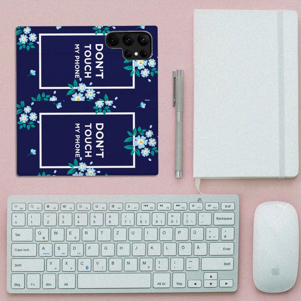 Samsung Galaxy S23 Ultra Design Case Flowers Blue DTMP - B2C Telecom