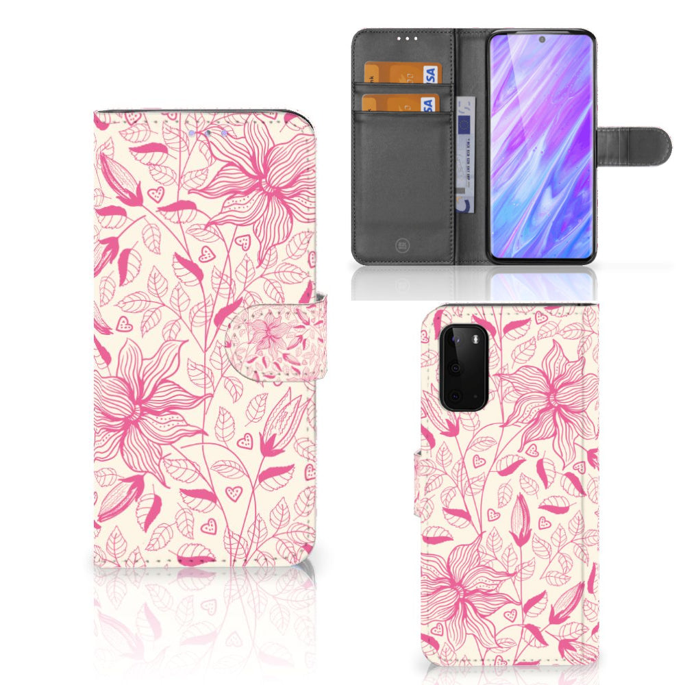 Samsung Galaxy S20 Hoesje Pink Flowers