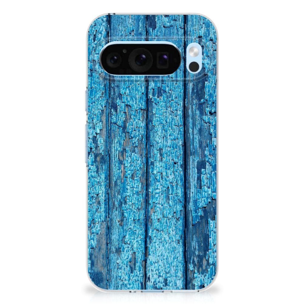 Google Pixel 9 | 9 Pro Bumper Hoesje Wood Blue
