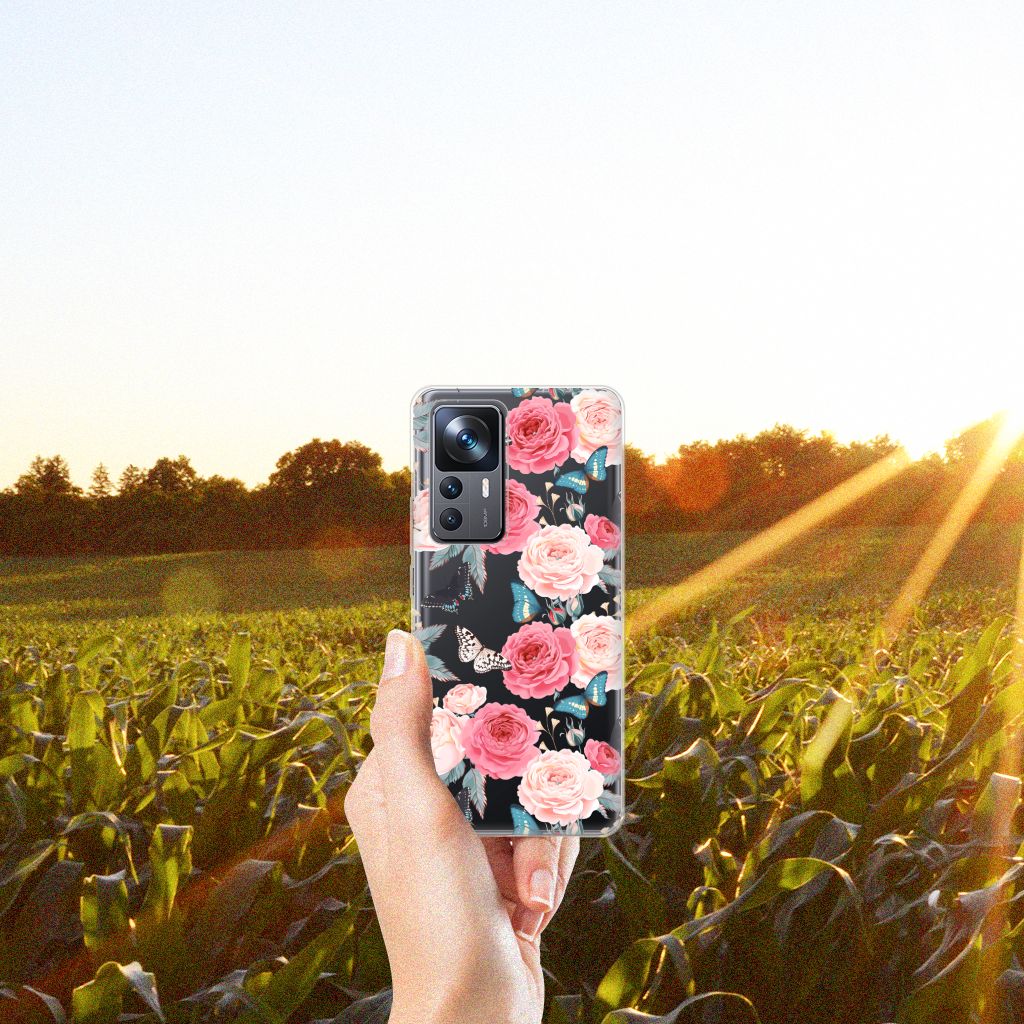 Xiaomi 12T | 12T Pro TPU Case Butterfly Roses B2C Telecom