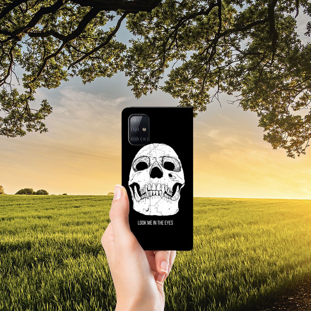 Mobiel BookCase Samsung Galaxy A71 Skull Eyes - B2C Telecom