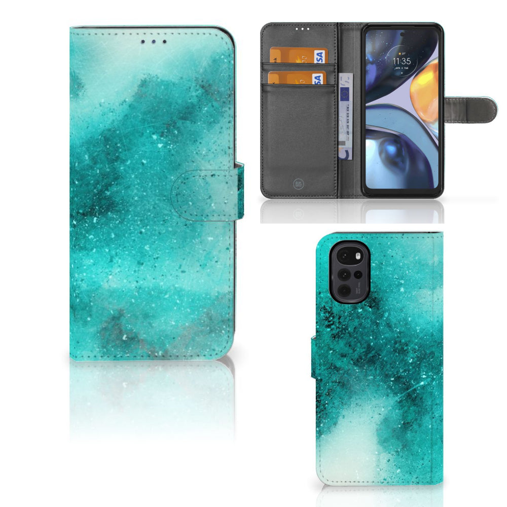 Hoesje Motorola Moto G22 Painting Blue