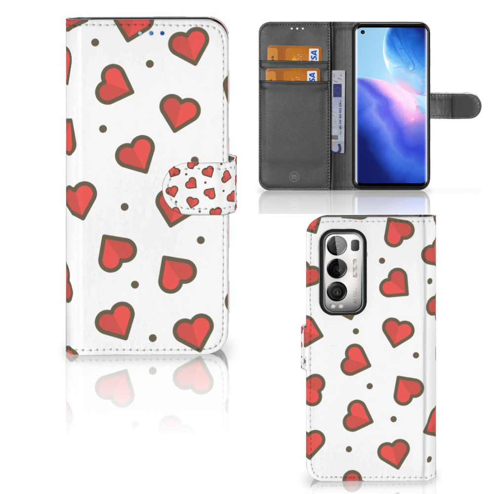 OPPO Find X3 Neo 5G Telefoon Hoesje Hearts