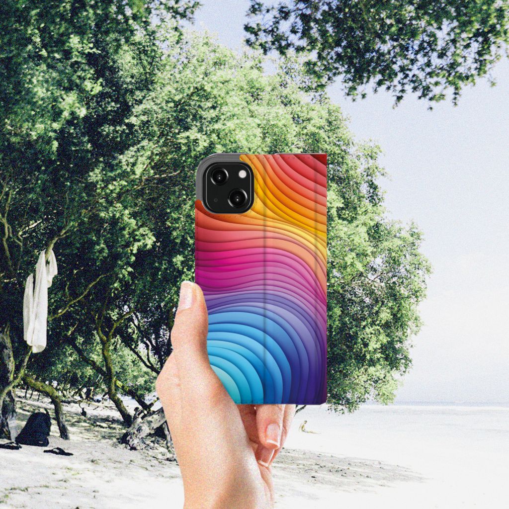 Stand Case voor iPhone 13 Regenboog