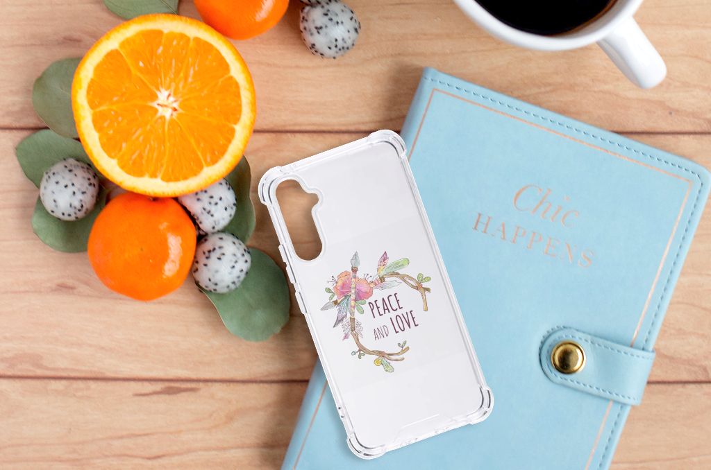 Samsung Galaxy A34 Stevig Bumper Hoesje Boho Text B2C Telecom