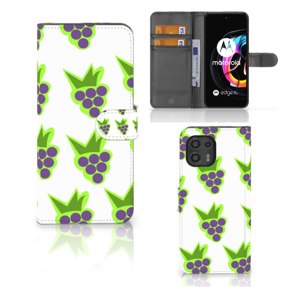 Motorola Edge 20 Lite Book Cover Druiven
