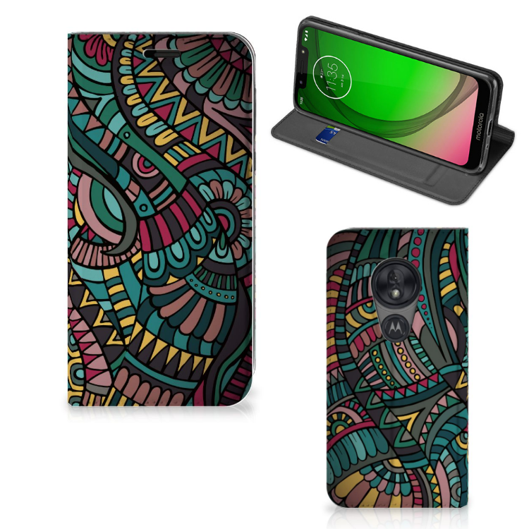 Motorola Moto G7 Play Hoesje met Magneet Aztec - B2C Telecom