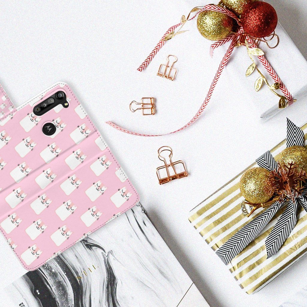 Motorola G8 Power Telefoonhoesje met Pasjes Sleeping Cats