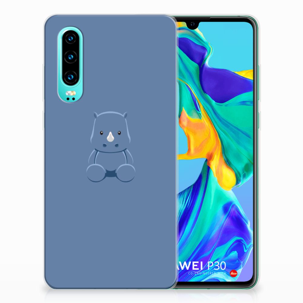 Huawei P30 Telefoonhoesje met Naam Baby Rhino