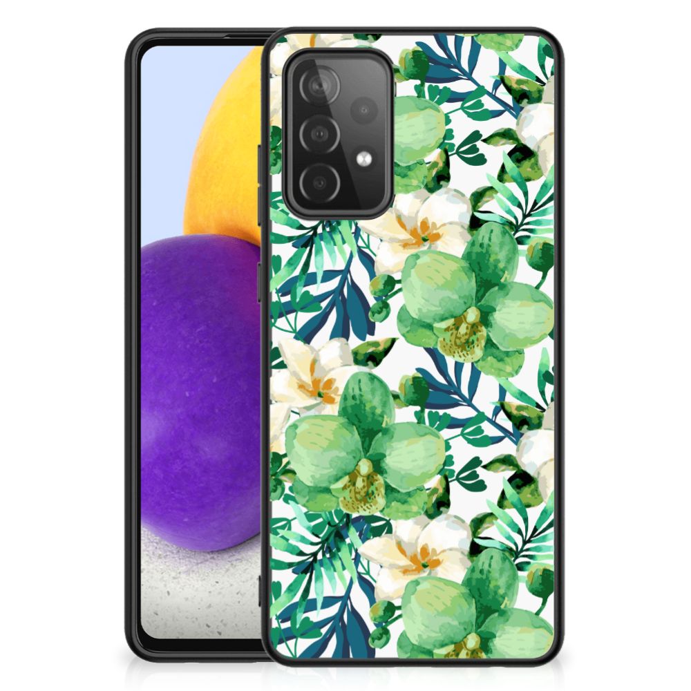 Samsung Galaxy A72 (5G/4G) Bloemen Hoesje Orchidee Groen