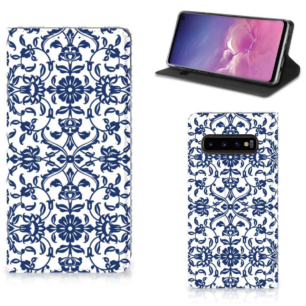 Samsung Galaxy S10 Smart Cover Flower Blue