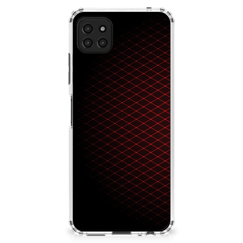 Samsung Galaxy A22 5G Doorzichtige Silicone Hoesje Geruit Rood B2C Telecom