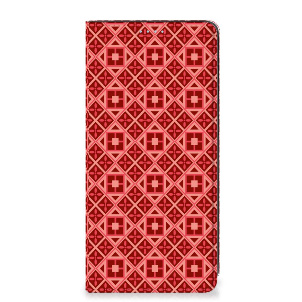 Samsung Galaxy A21s Hoesje met Magneet Batik Rood - B2C Telecom
