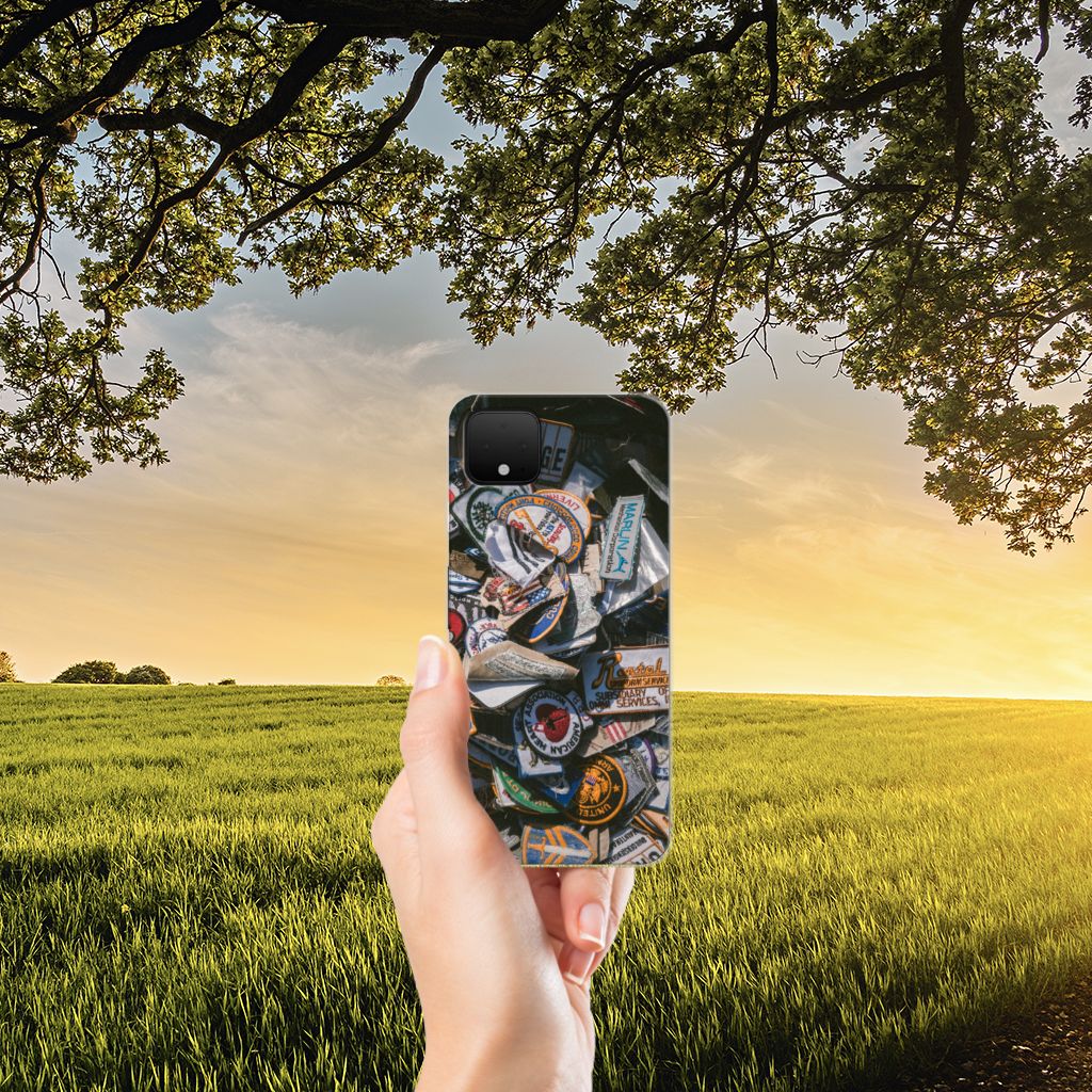 Google Pixel 4 XL Siliconen Hoesje met foto Badges B2C Telecom