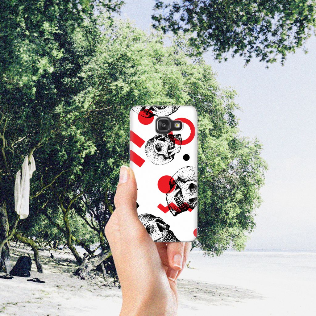 Silicone Back Case Samsung Galaxy A3 2016 Skull Red