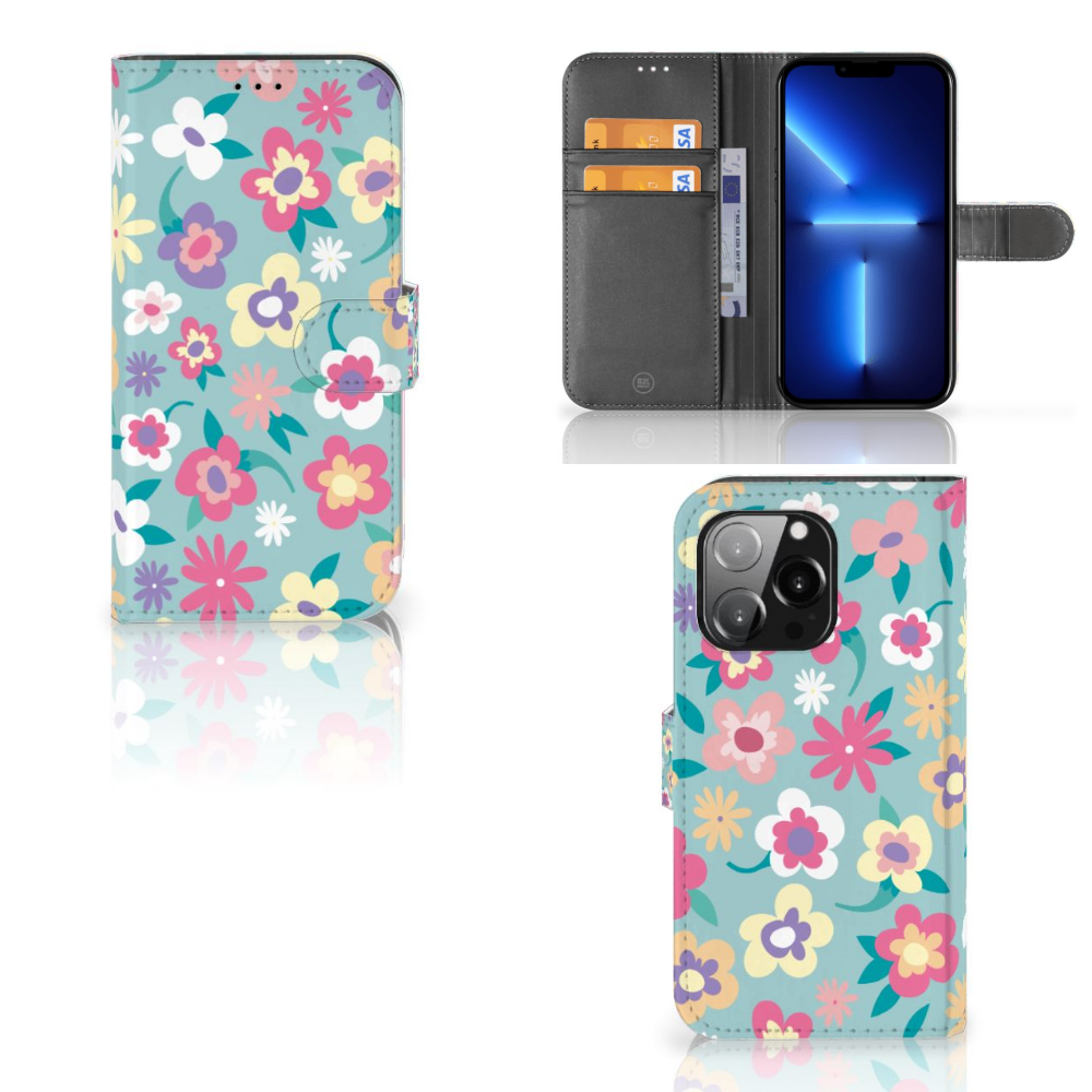 iPhone 13 Pro Hoesje Flower Power met kleurrijk bloemen design, ideaal voor je iPhone 13 Pro đ¸.
