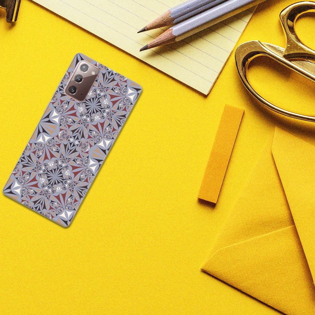 Samsung Note 20 TPU Siliconen Hoesje Flower Tiles B2C Telecom