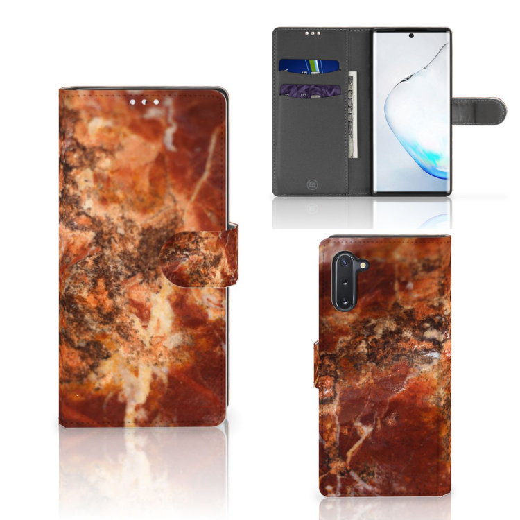 Samsung Galaxy Note 10 Bookcase Marmer Bruin
