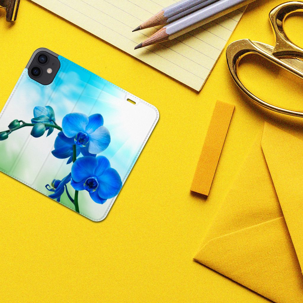 iPhone 12 Mini Smart Cover Orchidee Blauw - Cadeau voor je Moeder - B2C Telecom