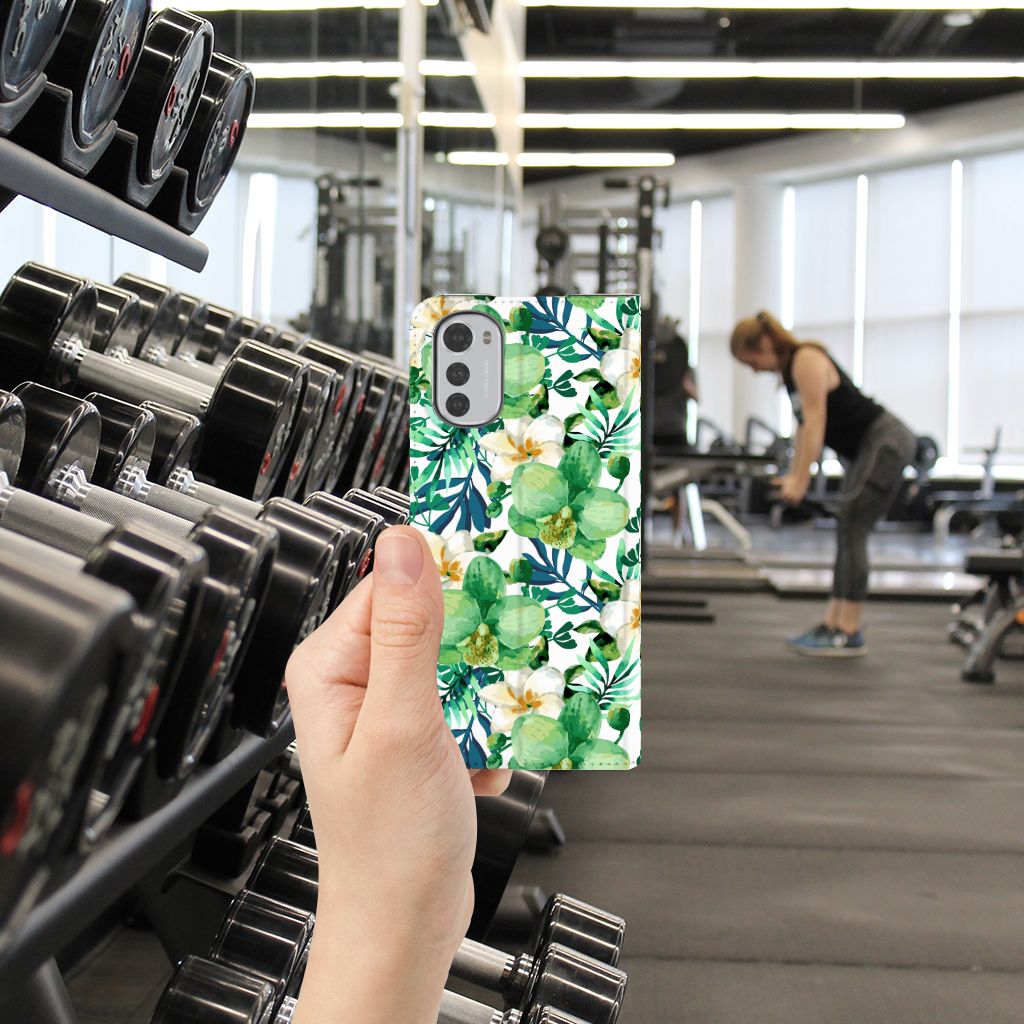 Motorola Moto E32 | Moto E32s Smart Cover Orchidee Groen - B2C Telecom
