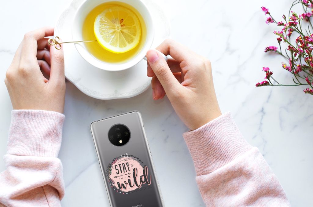 OnePlus 7T Telefoonhoesje met Naam Boho Stay Wild