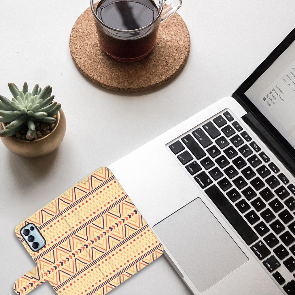 OPPO Find X3 Lite Telefoon Hoesje Aztec Yellow