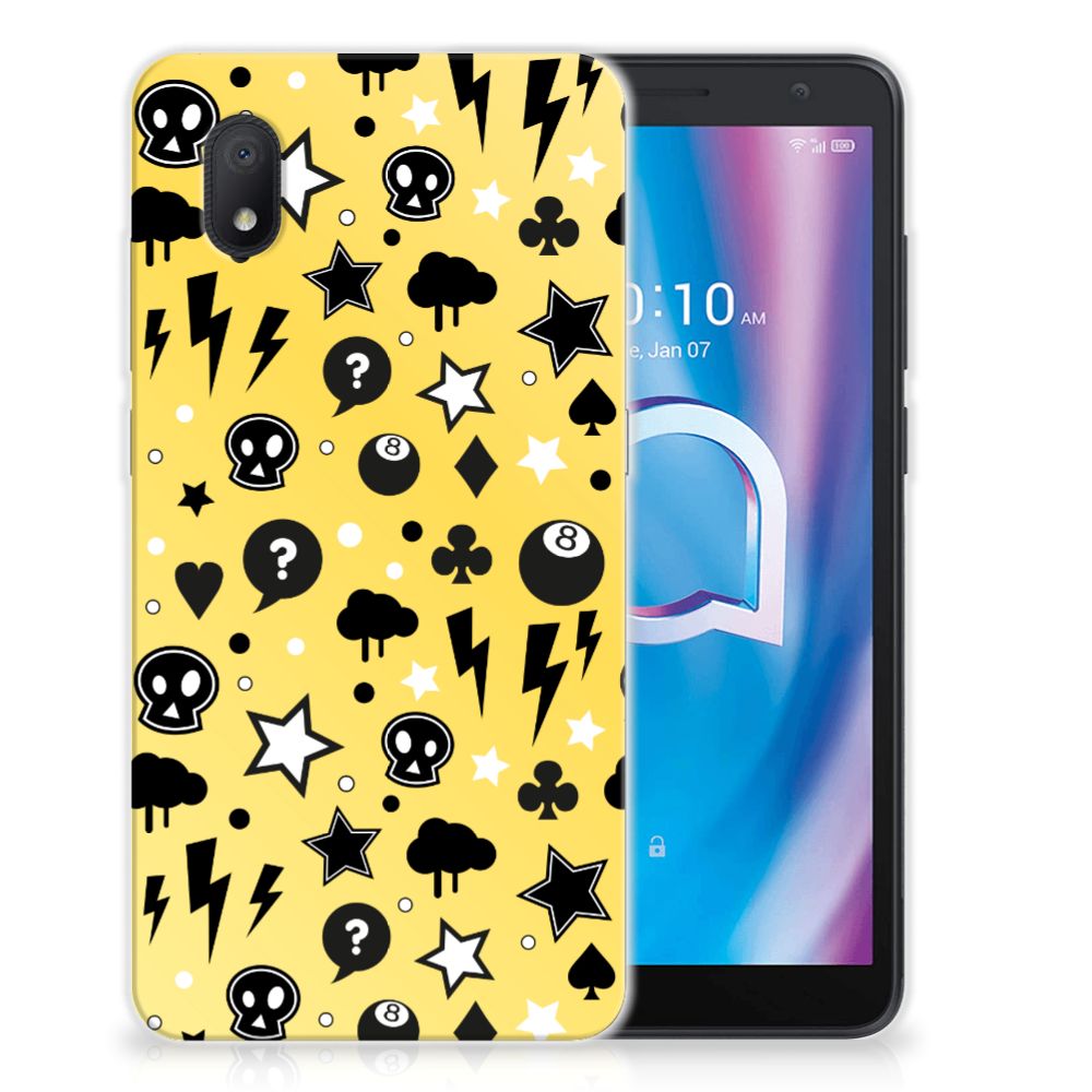 Silicone Back Case Alcatel 1B (2020) Punk Geel B2C Telecom